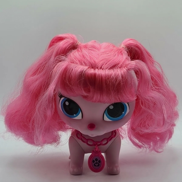 Disney Pet Palace Pink Dog 7" Pigtails no crown, Vinyl Figure 2015 Jakks Pacific - Picture 4 of 7